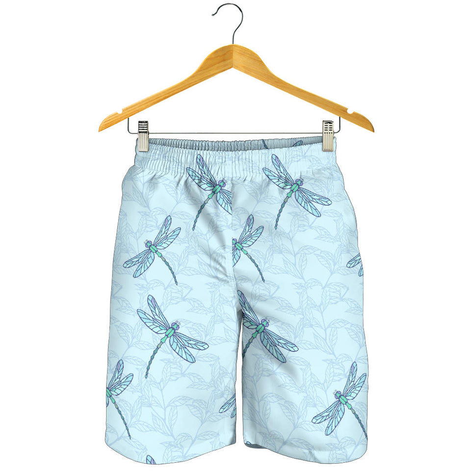 Dragonfly Pattern Blue Background Men Shorts