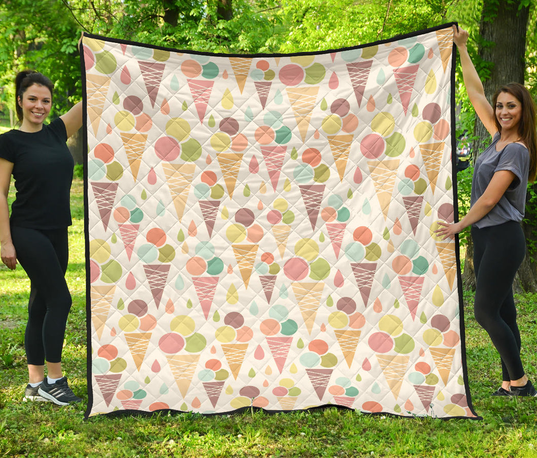 Ice Cream Cone Pattern Premium Quilt