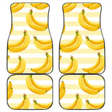 Banana Pattern Blackground Front And Back Car Mats