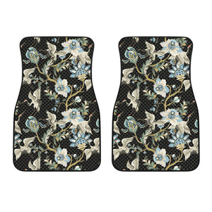 Japanese Crane Ornament Elements Front Car Mats