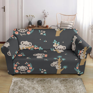 Cute Koala Pattern Loveseat Couch Slipcover