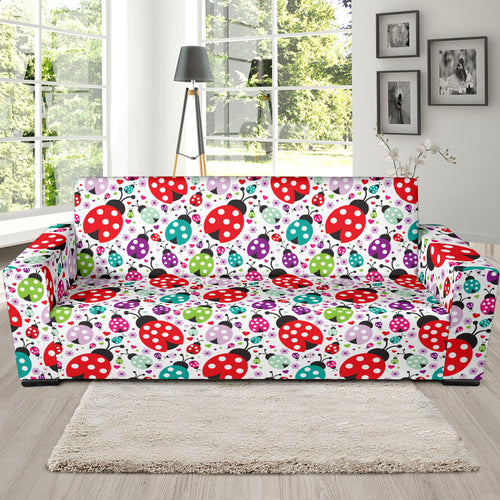 Ladybug Pattern Print Design 03 Sofa Slipcover
