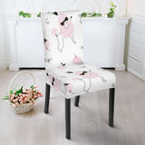 Poodle Dog Rose Cake Pattern Dining Chair Slipcover