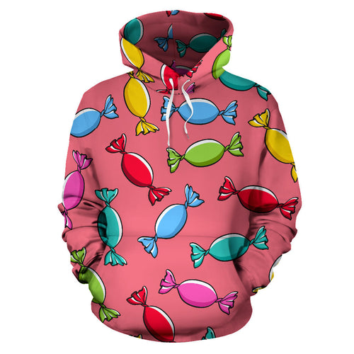 Colorful Wrapped Candy Pattern Men Women Pullover Hoodie