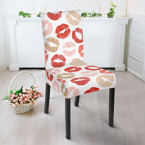 Lips Pattern Print Design 04 Dining Chair Slipcover