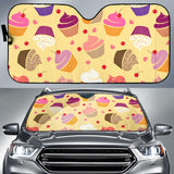 Cake Cupcake Heart Cherry Pattern Car Sun Shade