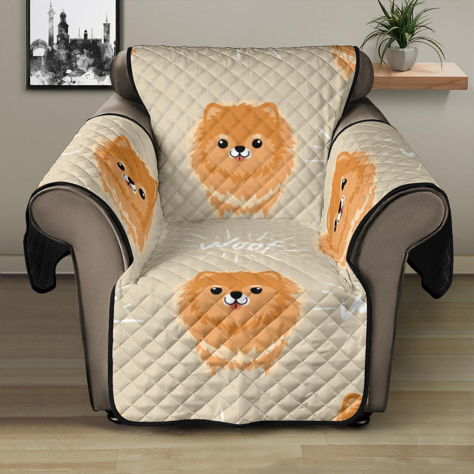 Cute brown pomeranian puppy Recliner Cover Protector