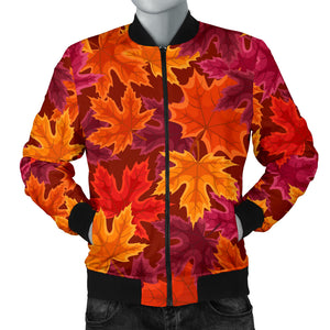 Autumn Maple Leaf Pattern Men'S Bomber Jacket