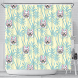 French Bulldog Hawaii Blackground Shower Curtain Fulfilled In US