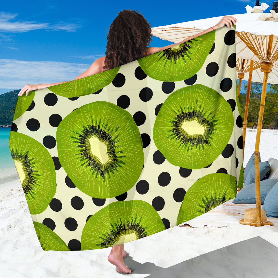 Kiwi Black Dot Background Sarong