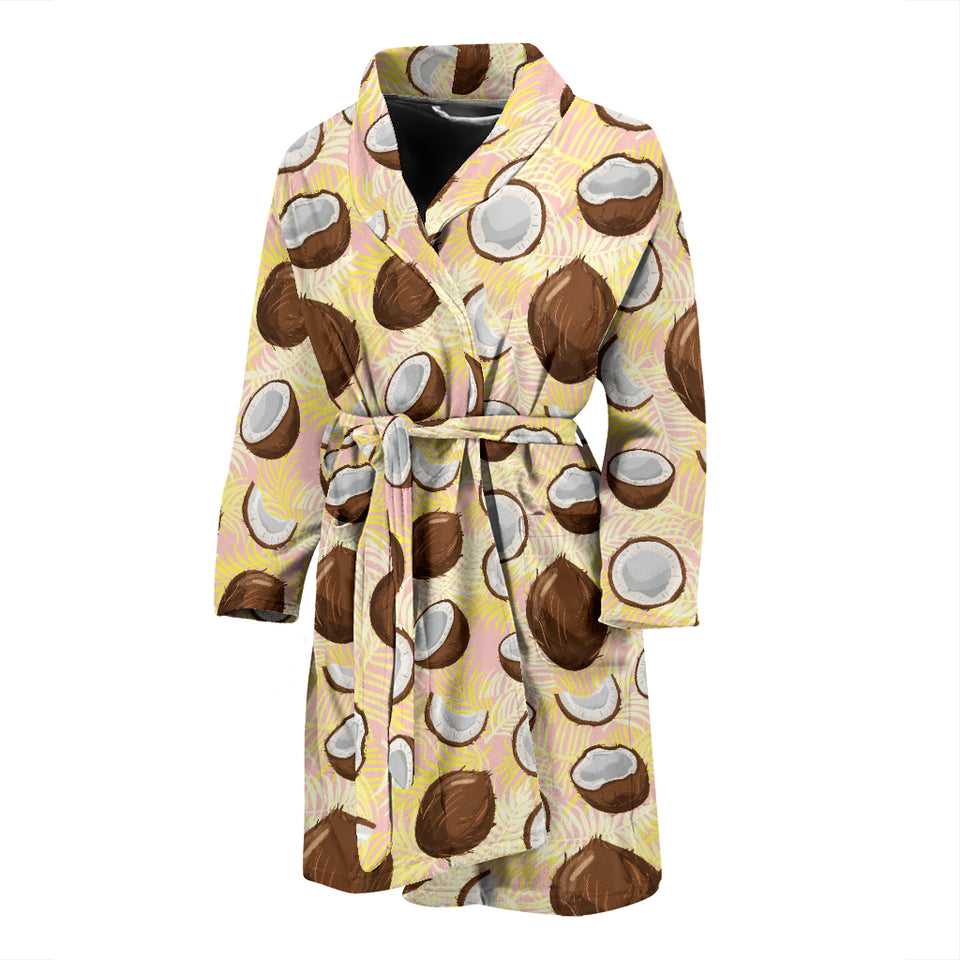Coconut Pattern Print Design 05 Men's Bathrobe