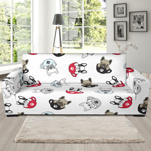French Bulldog Cup Paw Pattern Sofa Slipcover