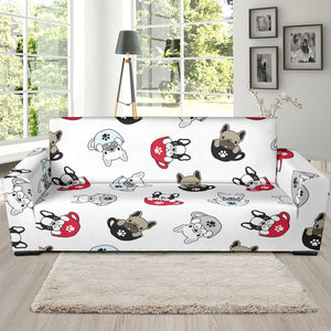 French Bulldog Cup Paw Pattern Sofa Slipcover