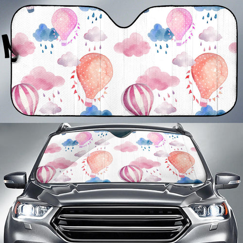 Watercolor Air Balloon Cloud Pattern Car Sun Shade