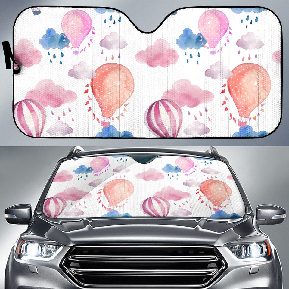 Watercolor Air Balloon Cloud Pattern Car Sun Shade