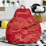 Gold Dragons Red Background Bean Bag Cover