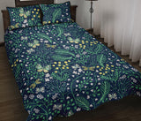 butterfly leaves pattern Quilt Bed Set