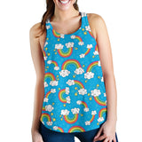 Rainbows Sky Clouds Pattern Women Racerback Tank Top