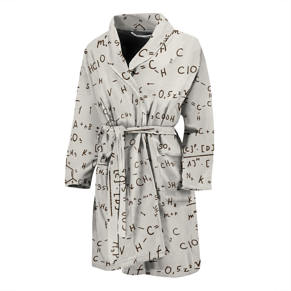 Chemistry Periodic Table Pattern Print Design 04 Men's Bathrobe