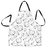 Garlic Pattern Black White Adjustable Apron