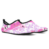 Pink Flamingo Flower Pattern Aqua Shoes