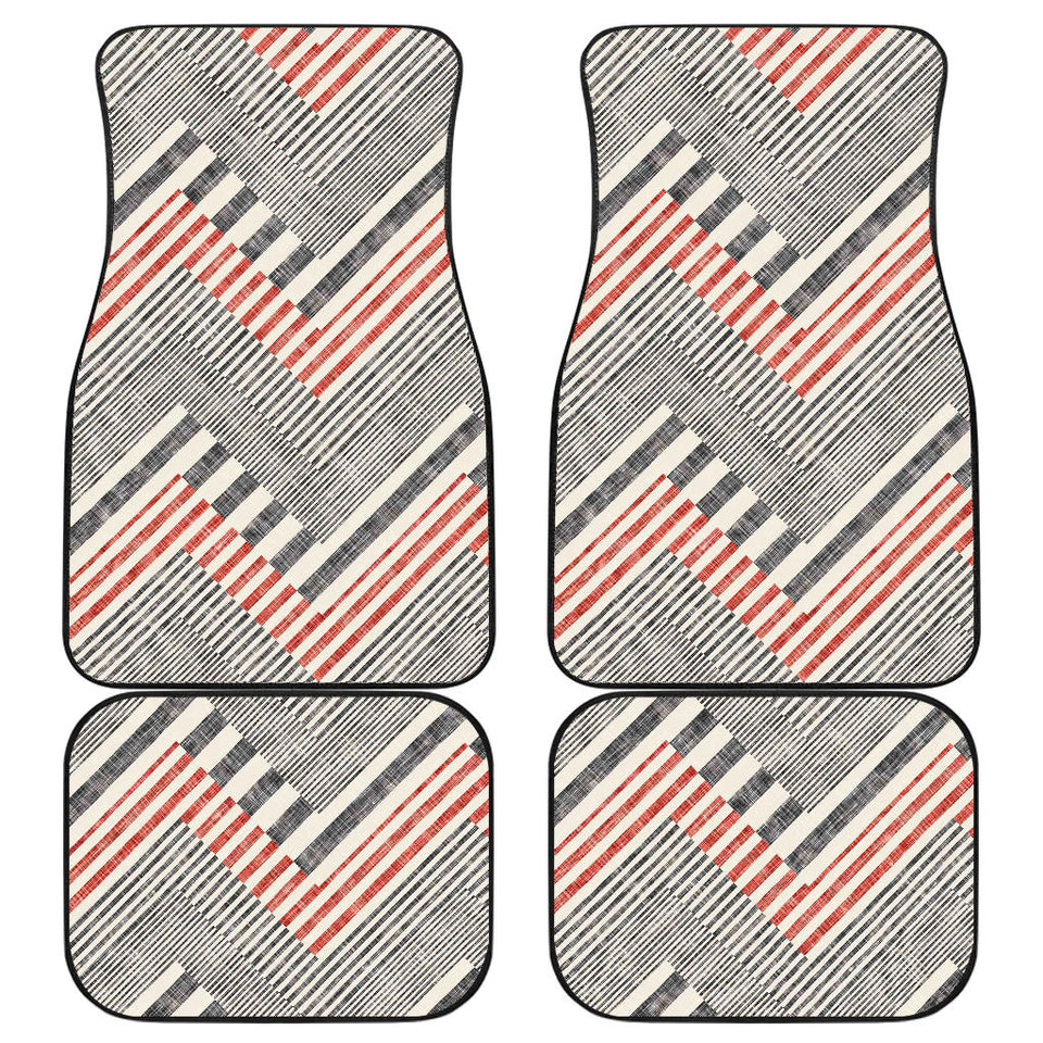 Zigzag Chevron Striped Pattern Front And Back Car Mats