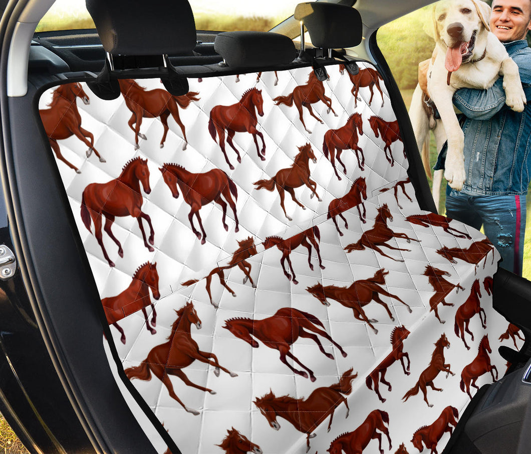 Horses Running Pattern Background Dog Car Seat Covers