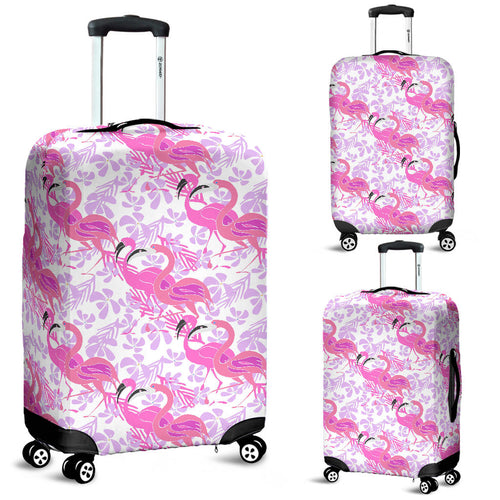 Pink Flamingo Flower Pattern Luggage Covers