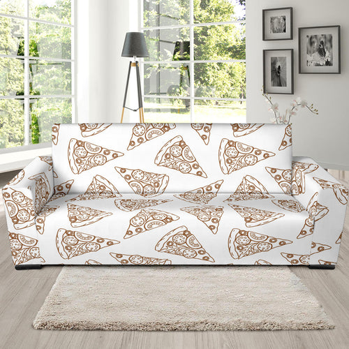 Hand Drawn Pizza Pattern Sofa Slipcover