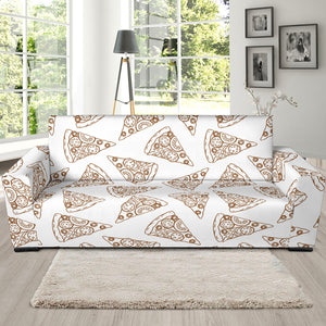 Hand Drawn Pizza Pattern Sofa Slipcover