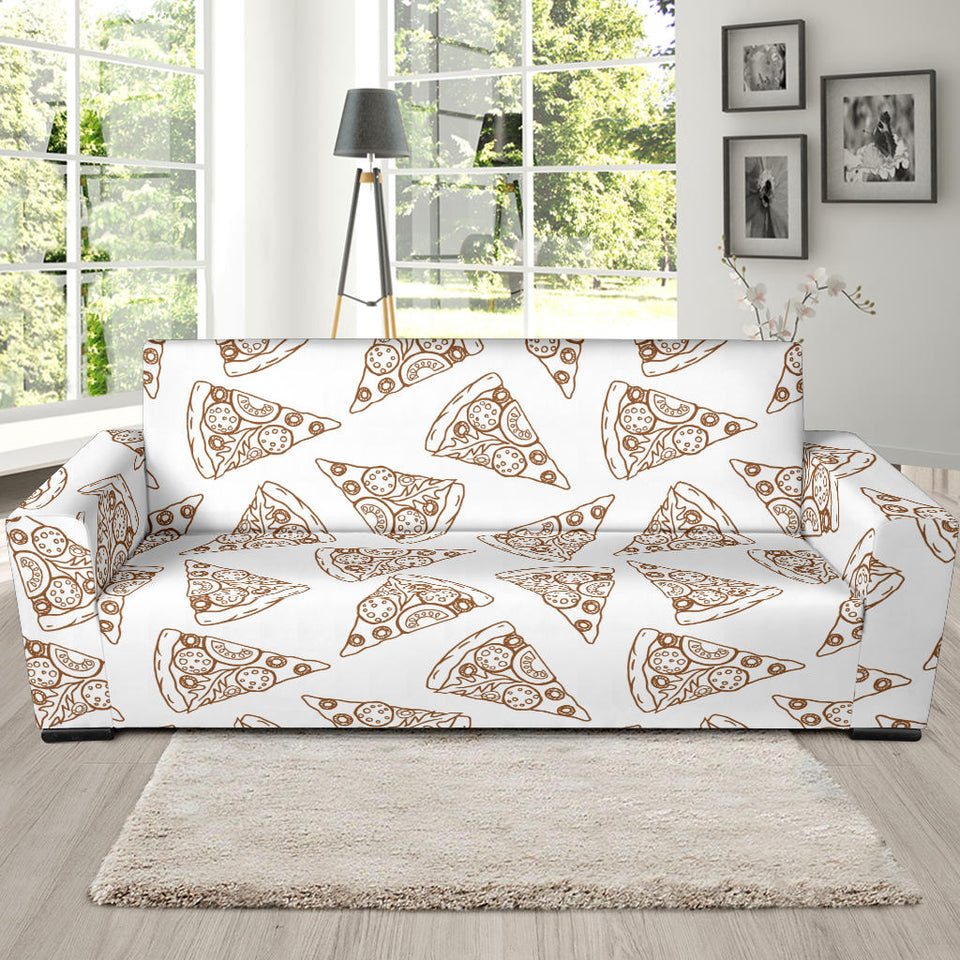 Hand Drawn Pizza Pattern Sofa Slipcover