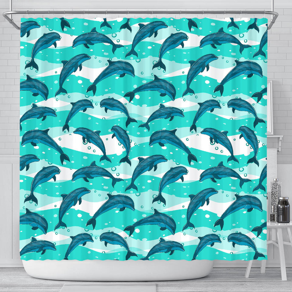 Dolphin Sea Pattern Shower Curtain Fulfilled In US