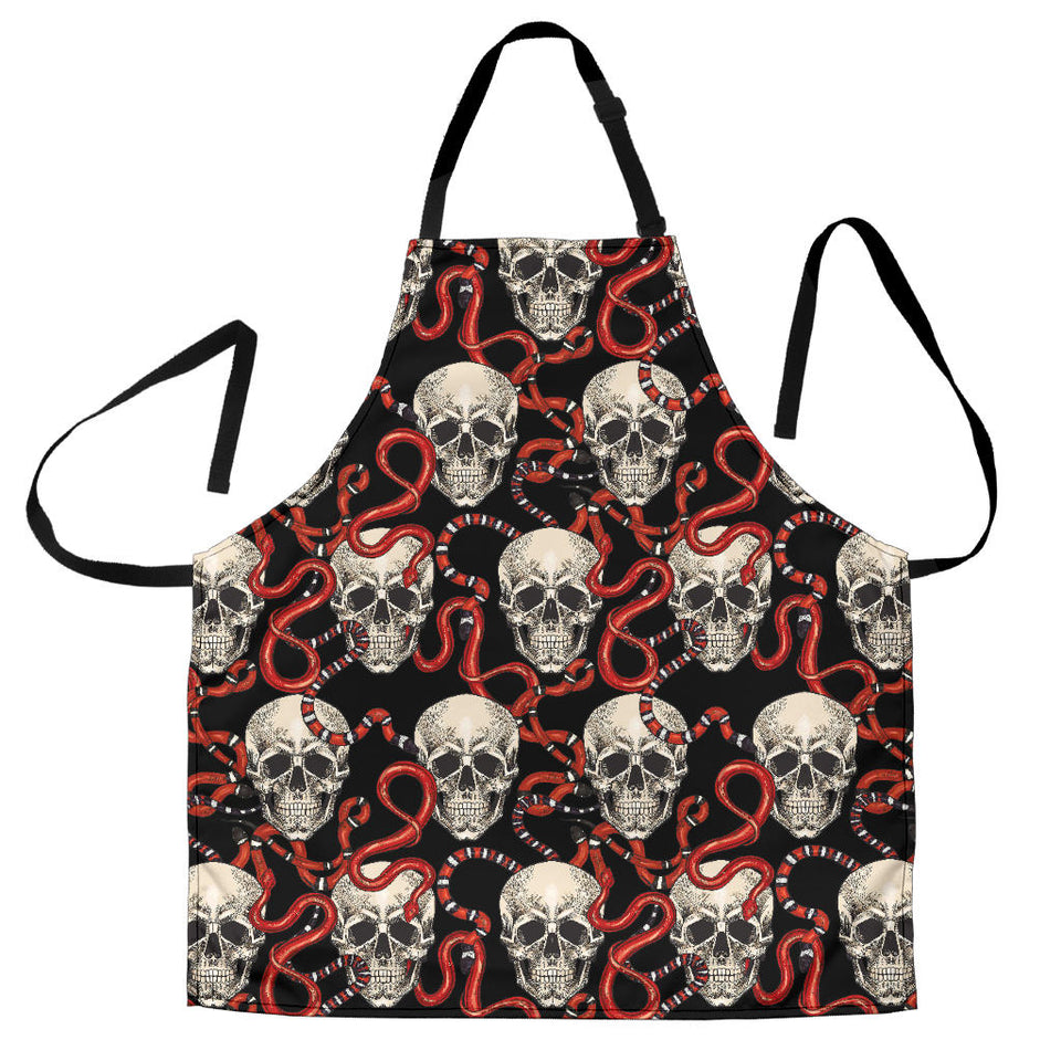 Red Snake Skull Pattern Adjustable Apron