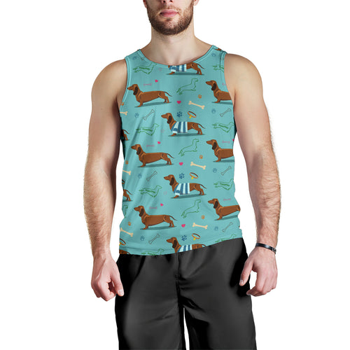 Dachshund decorative background Men Tank Top