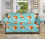 Fox pattern blue b ackground Sofa Cover Protector