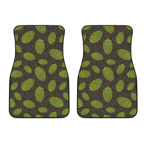 Hop Pattern Black Background Front Car Mats
