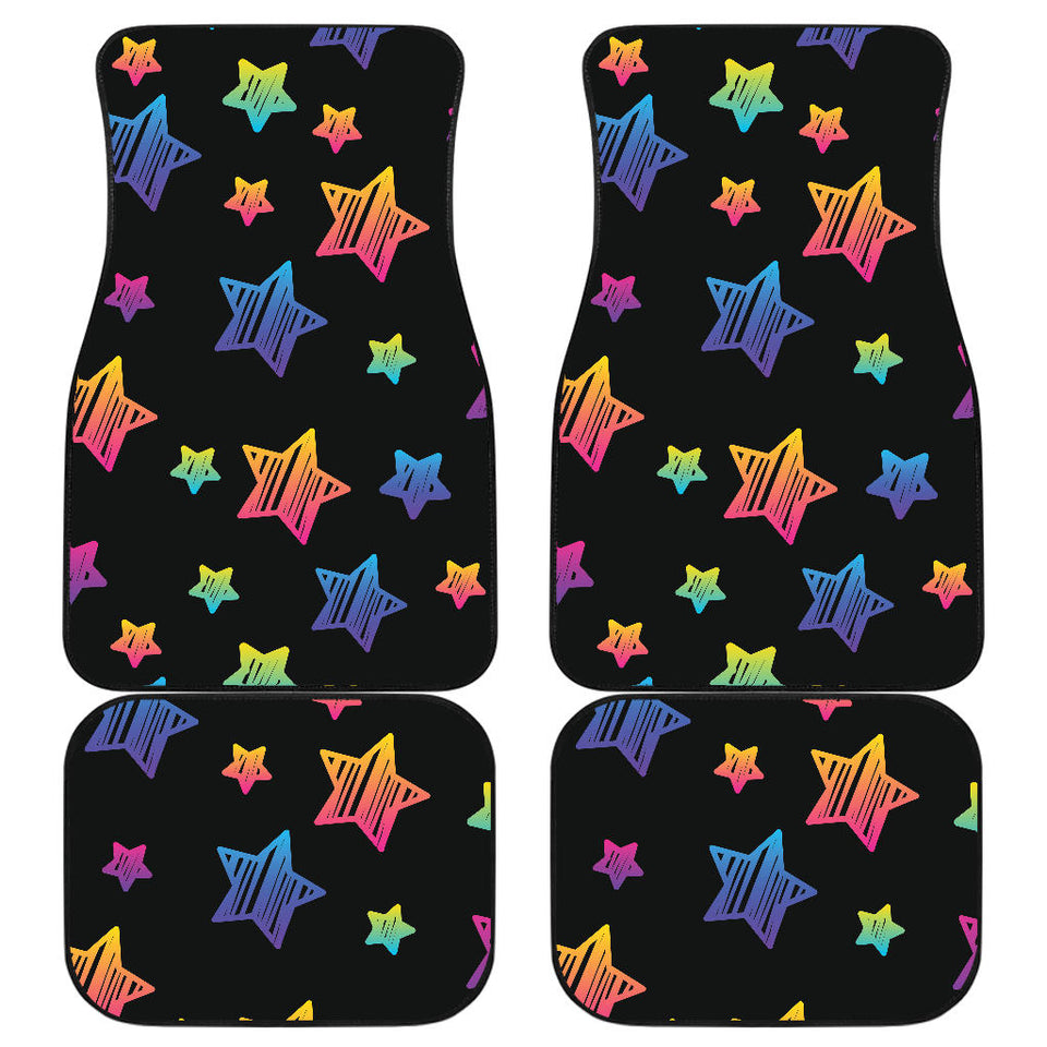 Colorful Star Pattern Front And Back Car Mats