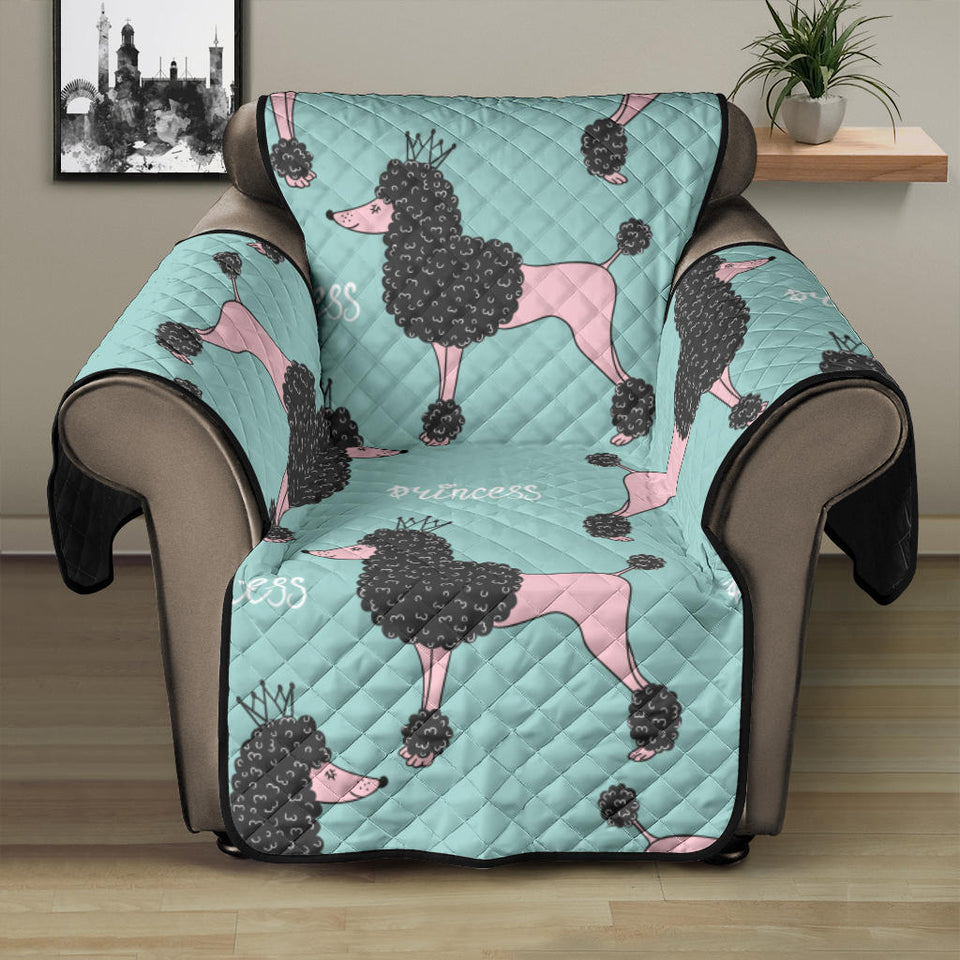poodle dog green background Recliner Cover Protector
