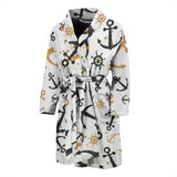 Anchors Rudders Pattern Men'S Bathrobe