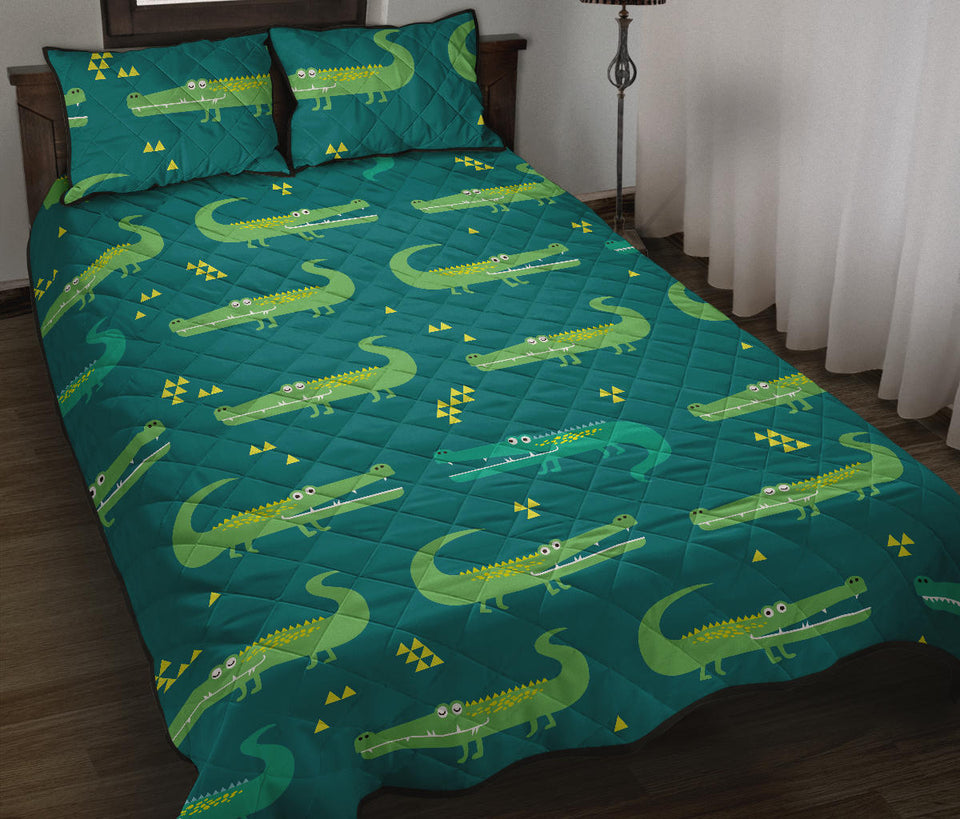 Crocodile pattern Quilt Bed Set