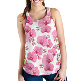 pink purple orchid pattern background Women Racerback Tank Top