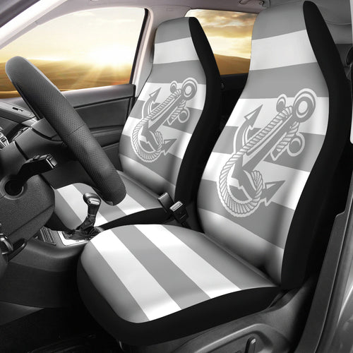 Car Seat Covers - Boat Anchor Strip Smoke Grey