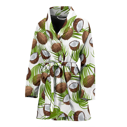 Coconut Pattern Print Design 04 Women's Bathrobe