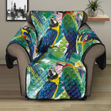 Colorful parrot exotic flower leaves Recliner Cover Protector