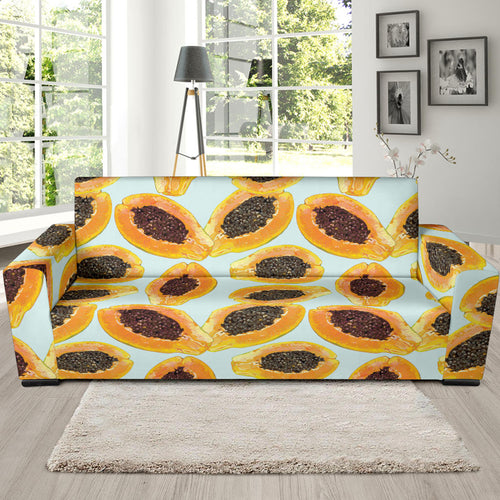 Watercolor Papaya Pattern Sofa Slipcover