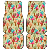 Colorful Ice Cream Pattern Front And Back Car Mats