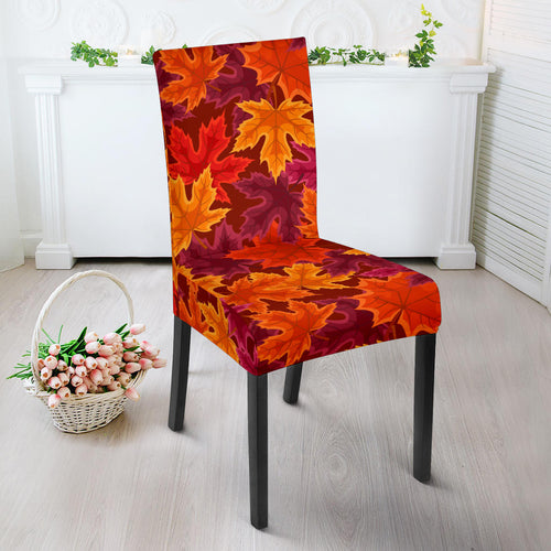 Autumn Maple Leaf Pattern Dining Chair Slipcover