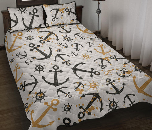 Anchors Rudders pattern Quilt Bed Set
