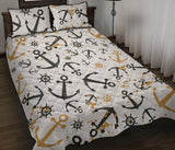 Anchors Rudders pattern Quilt Bed Set