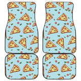 Hand Drawn Pizza Blue Background Front And Back Car Mats